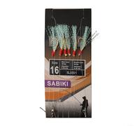 6pcs Pack Sabikis Soft Fishing Lure Rigs with Jig Feather Lures and Multi Hook System for Deep Sea Fishing Targeting Herring and Mackerel (14#)