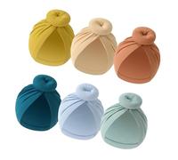 6pcs/Pack Soft Bonnet Caps for Baby Infant Newborn Turban Hat Hospital Nursery Hat Bun Knot Caps Bonnet Soft Baby Girl Turbans