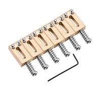 6Pcs/Pack Solid Brass Guitar Bridge Saddles Brass Saddles Replacement 10.5mm String Spacing with Screws and Wrench Sets Guitar Strings Bright Sound