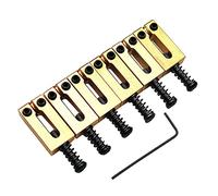 6Pcs/Pack Solid Brass Guitar Bridge Saddles Brass Saddles Replacement 10.5mm String Spacing with Screws and Wrench Sets Guitar Strings Bright Sound