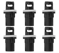6pcs Paddleboard Air Valve Adapter for Inflatable Boat Quick Install | Plastic Black One Adapter Set, Tool Free Connection for Lakeside Inflating and Outdoor Activities
