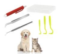 6Pcs Painlessly Tick Hook Set, Safe Small Medium Large Tick Removal Twister, Chemical-Free Tick Tweezers, Pain-Free Multifunctional Tick Pliers with Ergonomic Handle Storage Case for Cat Dog Human