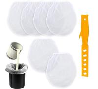 6pcs Paint Filter Bag 1 Gallon, White Emulsion Paint Bucket Strainer with Plastic Putty Knife Paint & Liquid Fine Mesh Filter Bag Bucket Strainer for Paint Gardening
