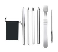 6PCS Paracord Needle Set - Paracord FID Tools - Stainless Steel Sewing Needles - DIY Bracelet Splicing Kit - Lacing Weaving Decoration (Silver)