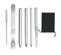 6PCS Paracord Needle Set - Paracord FID Tools - Stainless Steel Sewing Needles - DIY Bracelet Splicing Kit - Lacing & Weaving Decoration Tools (Silver)