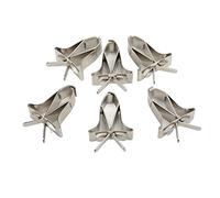6pcs Parrot Fruit Vegetable Clips, Stainless Steel Bird Cage Feeder Clip for Budgie Parakeet Cockatiel Conure, Durable Food Holder for Fresh Produce and Cuttlebone