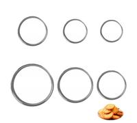6Pcs Pastry Cutter Set, Round Stainless Steel Cookie Cutters Circle Scone Biscuit Cutter Metal Baking Mold Multiple Sizes for Baking DIY Cake Scones Donut Muffins Pies Fondant Mousse Desserts