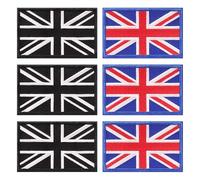 6PCS Patches for Backpacks Clothing, British Union Jack Patch, Tactical Embroidered Patch, Iron On Patches, for Military Uniform Tactical Bag Jacket Hat (6PCS UK Flag)