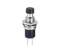 6PCS PBS-110 7MM Momentary Push Button Switch Press The Reset Switch Momentary ON OFF Push Button Micro Switch Normally Open(Black 6PCS)