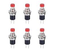 6pcs PBS-110 7MM Momentary Push Button Switch Press The Reset Switch On Off Push Button Micro Switch Normally Closed NC(Red,1NC)