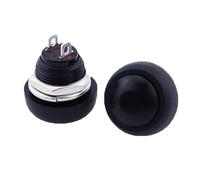 6Pcs PBS-33b 2Pin 12mm 12V 1A Waterproof momentary Push button Switch since the reset Non-locking(Black 6pcs)