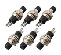 6Pcs PBS110 7mm Round Push Button Switch with Momentary Operation and Self-Reset Feature for Custom Electronics and Lab Equipment (Black)