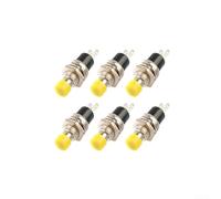 6Pcs PBS110 7mm Round Push Button Switch with Momentary Operation and Self-Reset Feature for Custom Electronics and Lab Equipment (Yellow)