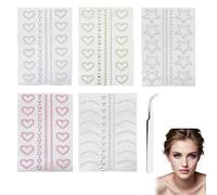 6PCS Pearl Stickers Face Gems Stick on Face Jewels 3D Heart Star Moon Face Rhinestone Stickers Face Gem Stick on Face Eye Nail Body Crystal Pearls Face Sticker Jewels Makeup Festival Face Gem Crafts