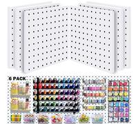 6pcs Pegboard Panels, Mount Display Kits Fit Organizer and Storage, for Craft Room Garage Kitchen, Peg Boards for Walls, Easy Installation - White Pegboard