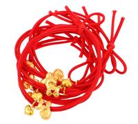 6pcs Pendant Stretch Hair Elastic for Chinese New Year Gift | Zinc Alloy and Rubber Build, Decorative Festive Design, Secure Hold for Sports Activities