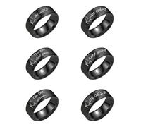 6pcs Personalised Men's Cool Howling Wolf Rings, Custom Wolf Spirit Stackable Rings, Spitiual Symbolic Wolf Head Bands Viking Wolves Lover Jewellery