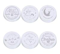 6PCS Personalized Cookie Stamp Set - Custom Christmas Theme Cookie Stamps with Handle, Premium Acrylic Cutter for Baking - Ideal for Bakers, Home Bakers & Gift Givers (Christmas, Birthdays, Weddings)