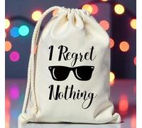 6PCS Personalized Hangover Recovery Kit Drawstring Bags,20 pcs Custom I Regret Nothing Bags-Personalized Bachelorette Party Bag-Sunglasses Bachelorette Party Bag-No Regrets-Custom Hen Party