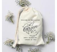 6PCS Personalized Hangover Recovery Kit Drawstring Bags,20 pcs Custom Welcome To Thessaloniki Bag, Greece Destination Wedding Favors, Greece Country Outline Map Bag, Beach Wedding Party Favor Bags