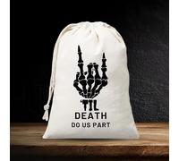 6PCS Personalized Hangover Recovery Kit Drawstring Bags,20 PCS Til Death Do Us Party Favor Bag, Bachelorette Party Favor Bag, RIP Last Name Bags, Bach Party Hangover Ki, Creepy Halloween Trea