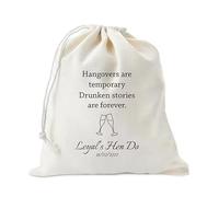 6PCS Personalized Hangover Recovery Kit Drawstring Bags,Hangovers are temporary drunken stories are forever - Hangover kit - Survival kit - Bachelorette party - Gift ideas