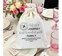 6PCS Personalized Hangover Recovery Kit Drawstring Bags,Life Is A Journey Best Traveled With Family Hangover - Destination - Custom Recovery Kit - Trip Favors
