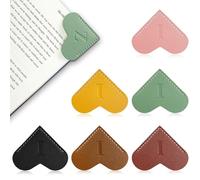 6Pcs Personalized Leather Heart Bookmark with Initial,26 A-Z Letters Cute Corner Book Mark for Reading,Book Page Accessories for Women, Book Lovers, Teachers, Students Gifts