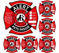 6Pcs Pet Alert Safety Fire Rescue Sticker 4.72x4.72in PVC Self-Adhesive Pet Alert Safety Stickers for Yard, Window, Door, or House Rescue Retriever Smoke Alarm