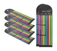 6pcs Pet Fluorescent Note Tabs Long and Short Reading Strips