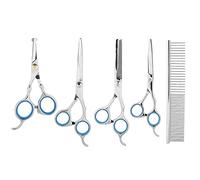 6PCS Pet Grooming Scissors Comb Set, Dog and Cat Hair Cutting Thinning Clippers, Stainless Steel Grooming Tools with Storage Bag for Puppies and Small Pets
