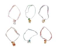 6Pcs Pet Pattern Collar, Adjustable Dog Collar with Bell, Cute Soft Polyester Collar for Dogs Cats Rabbits Bunnies Ferrets Pet Pigs, Multi Design Animal Collar Set