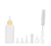 6PCS Pet Puppy Kitten Feeding Bottle Set - 60ml Nursing Kit with Replacement Nipples for Small Dogs and Cats (Yellow)