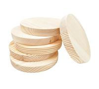 6PCS Pine Circle Plaque, 15x2cm Blank Unfinished Round Wooden Circles Plaques for Craft Projects, Engraving, Wood Burning, Painting