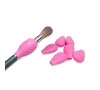 6Pcs Pink Eye Shadow Brush Covers,Soft Silicone Dust Proof Makeup Brush Protector Covers Silicone Cover for Makeup Eyeshadow Set Protector, Brushes and Tools