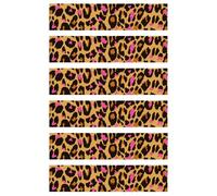 6pcs Pink Leopard Edible Cake Borders, 11.02x2.44in/28x6.2cm Pre-Cut Edible Wrap Strips Glutinous Rice Paper Birthday Cake Decorations for Leopard Theme Birthday Party Supplies