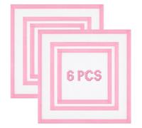 6PCS Pink Needlepoint Canvas, 18 Mesh Blank Cotton Canvas with Bound Edges | 3 Sizes 2PCS Each Blank 18 Mesh Needle Point Canvas, Firm Grid Fabric for Needlepoint, Cross Stitch, Embroidery DIY Crafts