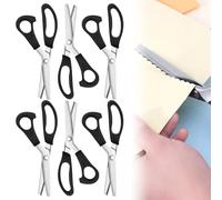 6Pcs Pinking Shears for Fabric 3mm 5mm 7mm Stainless Steel Zig Zag Scissor Scalloped Scissor with Comfortable Handle for Leather Fabric Craft Paper for Dressmaking Sewing DIY Handcraft(6pcs)