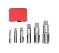 6Pcs Pipe Tap NPT Set, Carbon Steel Thread Tapping Tool Kit for PVC Pipe, Hand Threading Plumbing Tap, for Water Pipe Joints, Accurate Threads, Jam Pipe Threads, 1", 3/4", 1/2", 3/8" , 1/4", 1/8"
