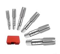 6pcs Pipe Tap Set G1/8 G1/4 G3/8 G1/2 G3/4 G1 Thread Tap Drill Tapping Tool for Copper Steel Water Pipe Repair Manual or Machine Use Metal Standard Pitch