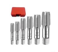 6pcs Pipe Tap Set Metric and for Imperial Thread Tapping Tool Kit with Screw Tap Drill Bits for Copper Steel /4 3/8 /2 3/4 Inch Sizes