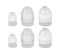 6Pcs Piping Nozzles Coupler, Reusable Plastic Icing Piping Tip Converter Nozzle in 3 Sizes, Coupler Birthday Cake Decorating Tool for Cupcakes Cookies DIY Cream Jelly Mashed Potatoes