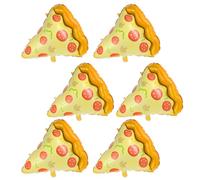 6Pcs Pizza Balloons, 23" Foil Pizza Slice Balloons for Pizzas Theme Party Baby Shower Food Celebration Decorations, Pizzas Partys Balloon for Party Decor