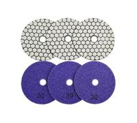 6pcs/pk Dry Polishing Pads Granite Marble Flexible Resin Sanding Discs 100mm Ceramic Stone Polisher 4inches(Grit 30)