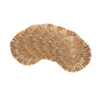 6pcs placemats 38cm round，Papyrus Handmade 2-Circle Woven Placemat，Khaki，hello spring bohemian placemats, rustic vintage style table mats for dinner parties, weddings, wall decor, vase pads, and photo
