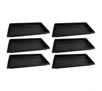 6Pcs Plant Germination Trays, Starting Trays With Holes, Black Plastic Flats Bulk For Vegetable Starter Plates, Growing Tray System(without holes)