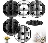 6Pcs Plant Level Pot Elevator with Ventilation, 30x2cm Heavy Duty Plastic Plant Stand Risers, Black Drainage Round Flower Pot Holder Riser Feet for Indoor Outdoor Courtyard Garden Deck Floor Protector