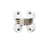 6Pcs Plastic and Iron Cross Hinge for Invisible Door Installation, Concealed Hardware for Cabinet Doors and Furniture Assembly Projects (White)
