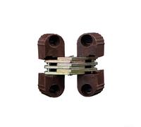 6Pcs Plastic and Iron Invisible Folding Door Cross Hinges for Dining Table and Furniture Repair with Concealed Design and Reliable Load Capacity (Brown)