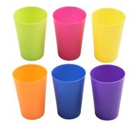 6PCS Plastic Beakers For Adults, Colourful Stackable Cups, Unbreakable Reusable Drinking Cup, Stackable Tumbler Cups For Home Kitchen Parties Camping